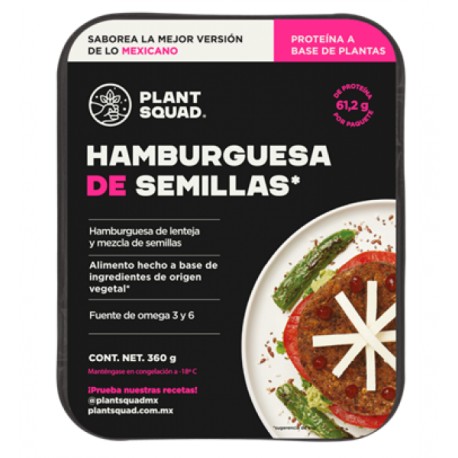 Veggie Burger Superfoods (Hamburguesa Vegana de Semillas y Vegetales con Especias) Plant Squad 360 g