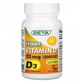 Vitamina D3 Vegana Deva 90 tab/125 mcg
